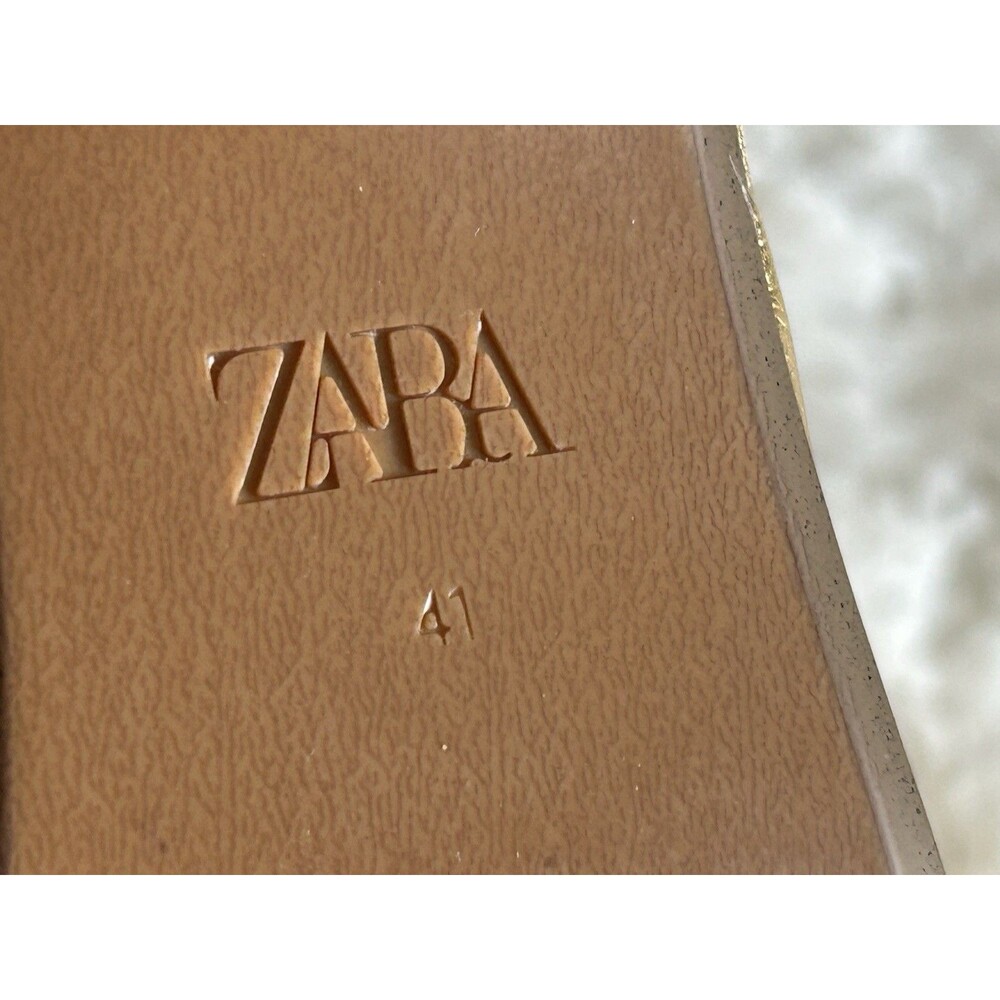Zara Gold Platform Block Heel Sandals - Picture 11 of 14